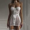 Женский сексуальный кружевной комбинезон на шнуровке с вырезом Racy Sleepwear Jumpsuit Set