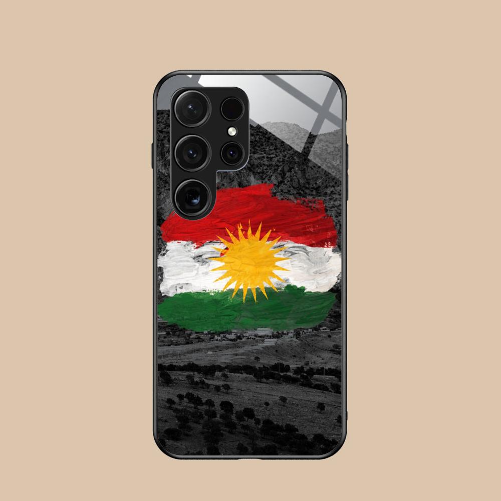 Стеклянный чехол для мобильного телефона с флагом Курдистана для Samsung Galaxy A56 55 54 53 52 51 36 35 34 23 16 15 5G Цветная обложка