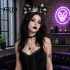 Light And Comfortable Hairband Halloween Bow Headbands, Flexible Non-Slip with Pumpkin Bat Skeleton Spider Cosplay Headband Design, Lightweight