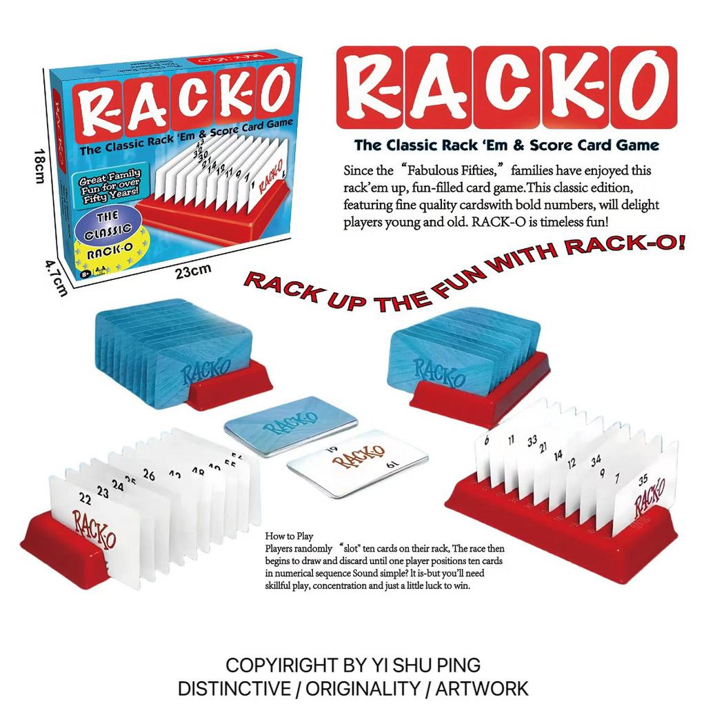 Rack-O Классическая настольная игра Семейная настольная игра для 2-4 игроков