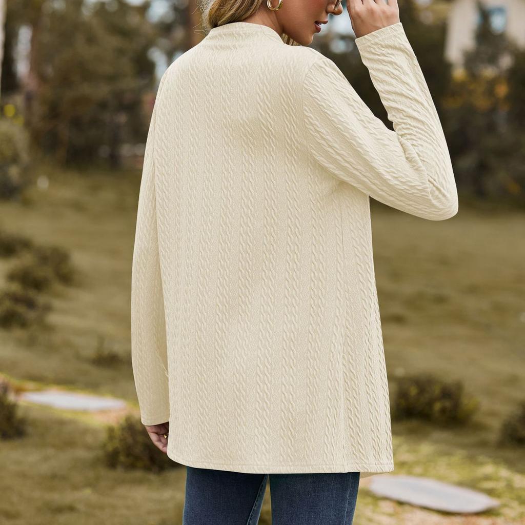 2023 осенне-зимний женский повседневный однотонный свободный кардиган с длинными рукавами