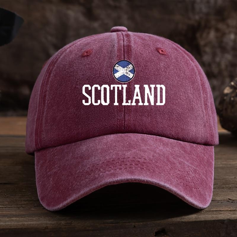 Men Women Scottish Gaelic Letter Print Baseball Cap Adjustable Snapback Hat Suitable for Outdoor Casual Wear Themed Even