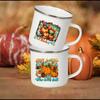 Just A Girl Who Love Fall Printed Enamel Mugs Milk Coffee Cups Best Thanksgiving Gifts for Family Friends
