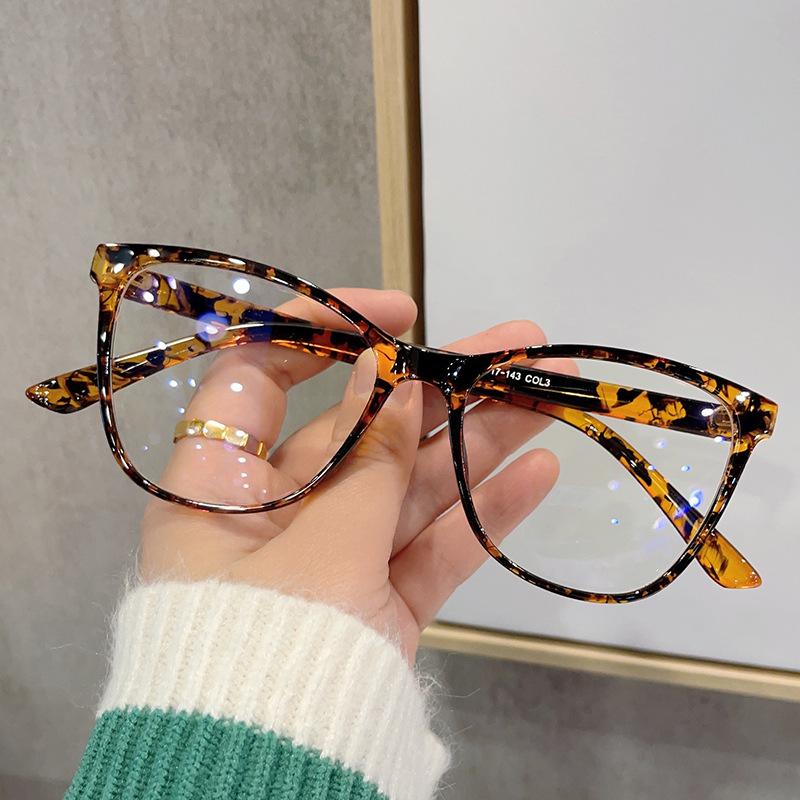 Anti Blue Light Cat Flat Glasses Large Frame Ultra Light Eye Protection Glasses Butterfly Frame AC Eyeglass Lenses Accessories