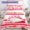 3pcs Christmas dwarf Bedding Set Duvet Cover Closure Includes 1 Duvet Cover & 2 Pillowcases, Soft and Comfortable for All Seasons.