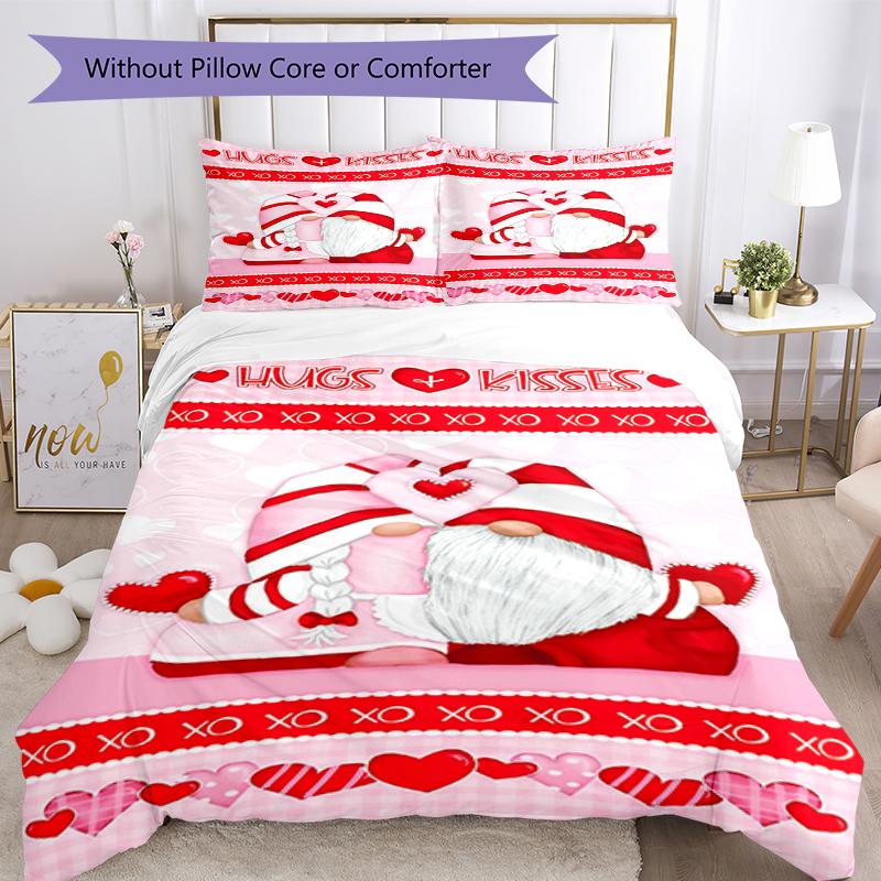 3pcs Christmas dwarf Bedding Set Duvet Cover Closure Includes 1 Duvet Cover & 2 Pillowcases, Soft and Comfortable for All Seasons.