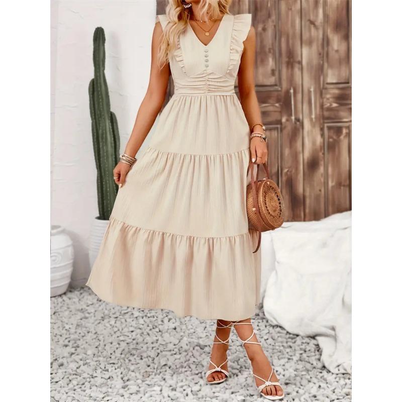 Женские летние тонкие однотонные жаккардовые платья без рукавов с рюшами