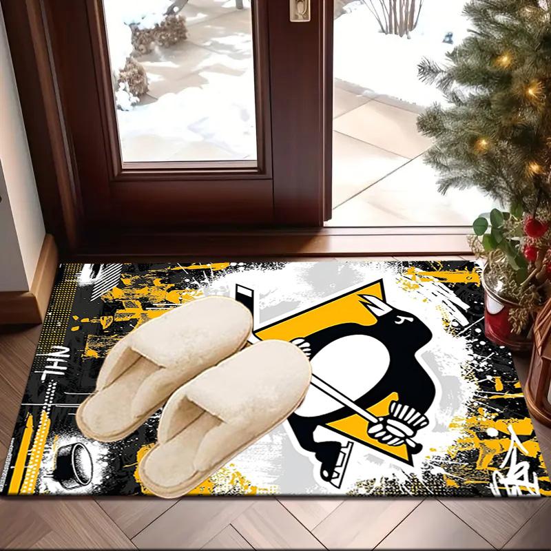 Penguins Hockey Jersey Area Rug Suitable for Indoor And Outdoor,Carpets for Kitchens, Homes, Offices, Living Rooms,Home Decor,Christmas Gift