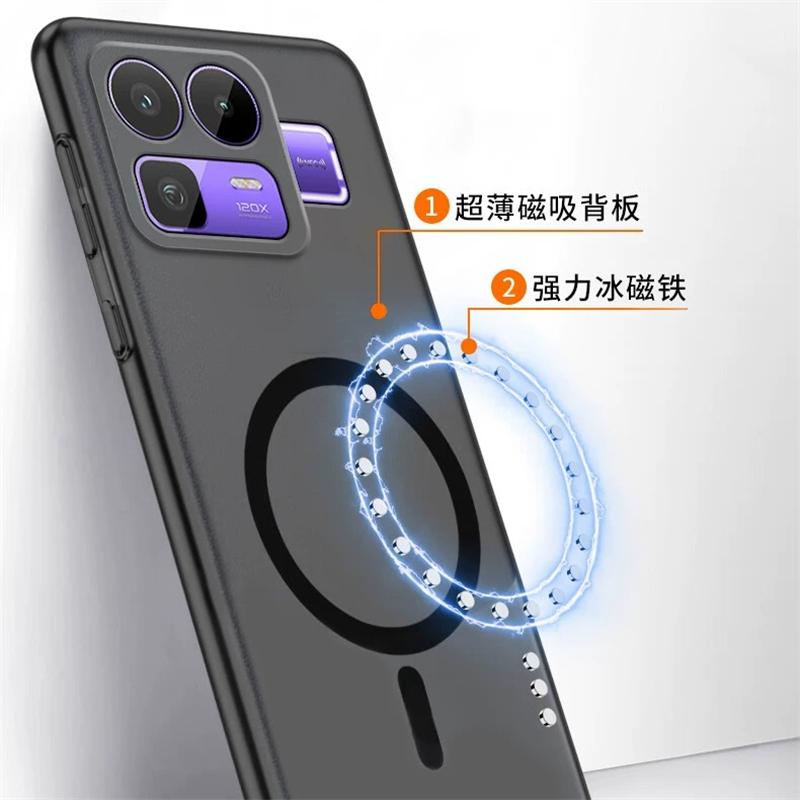 Матовый жесткий полупрозрачный чехол из ПК для Realme Neo 8 Чехлы Магнитная беспроводная зарядка Ударопрочный чехол для Realme Neo8 5G Бампер