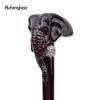 Elephant Brown Wooden Fashion Walking Stick Decorative Vampire Cospaly Party Wood Walking Cane Halloween Mace Wand Crosier 90cm