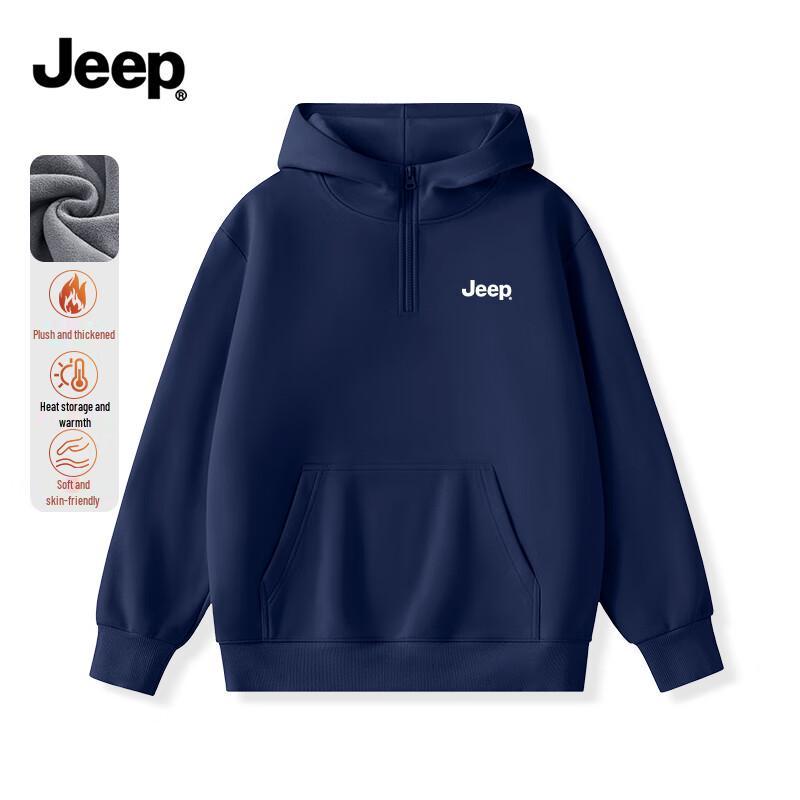 Jeep Мужская толстовка с капюшоном из плотного флиса