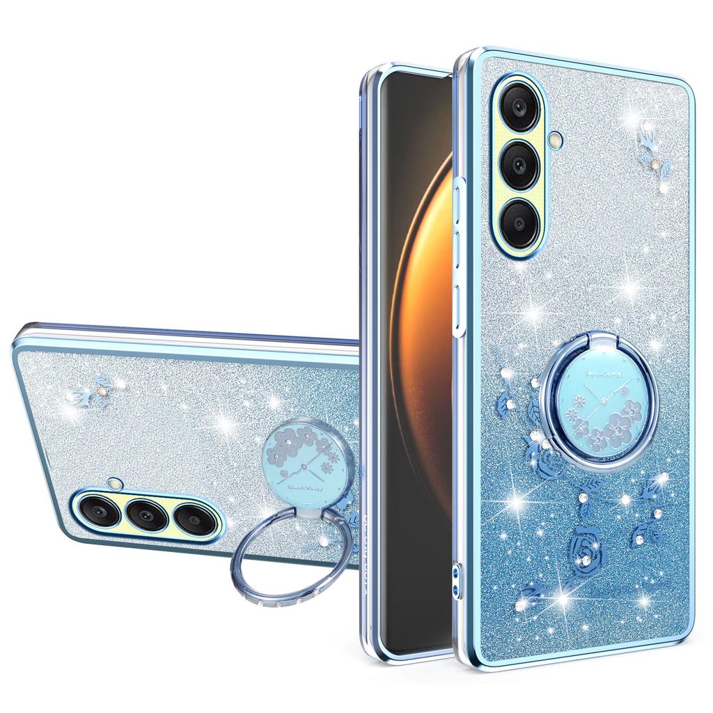 KADEM Чехол для Samsung Galaxy A26 5G с кольцом-подставкой, ТПУ, с цветами, чехол для телефона с градиентным блеском