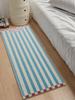 Корейский простой полосатый ковер Удобный охлаждающий ковер для спальни Длинное одеяло для кровати Коврик для длинной кровати для дивана в гостиной Домашнее украшение