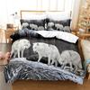 Snowy Wolf Beautiful White Fox 3D Print Bedding Set Cozy Duvet Cover King Queen Twin Size Birthday Gift Boy Adult Bedroom Decor
