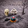 3D Horror Halloween Decoration Miniature Tombstone Ghost Skeleton Skull Micro Resin Figurine Ornaments Hallowmas Prop