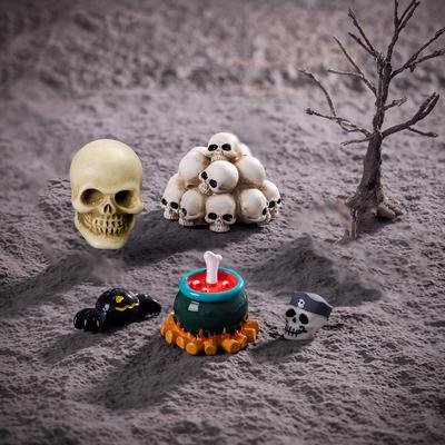 3D Ужас Хэллоуин украшения Миниатюрный надгробный камень Призрак Скелет Череп Микро смоляная фигурка Украшения Hallowmas Prop