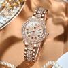 OLEVS Top Brand Luxury Elegant Rose Gold Wristwatches Fashion Watches For Women Diamonds Watch Reloj Mujer
