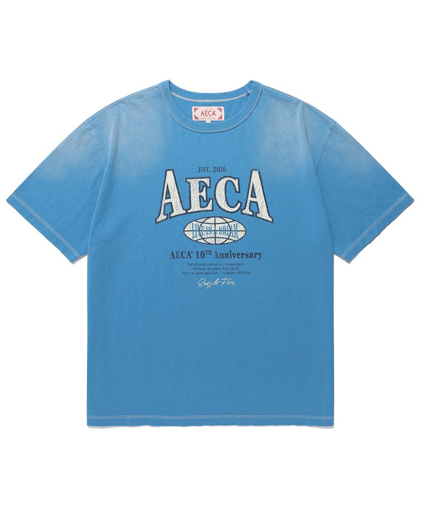 AECA (унисекс) Футболка с полурукавом Aeca Heritage с логотипом-глобусом (2Цвет)