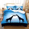 Комплект постельного белья с изображением африканских животных и жирафа на закате, комплект пододеяльников 3D, покрывало для мальчиков и девочек, детский домашний текстиль, покрывало из микрофибры