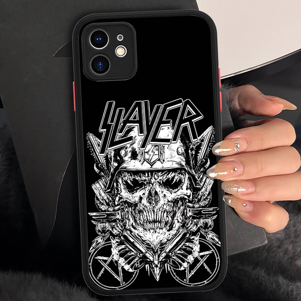 Чехол для телефона S-Slayers Band для IPhone 16 15 14 13 12 11 Pro Max Plus X XS MAX Черный Матовый Чехлы для Телефона