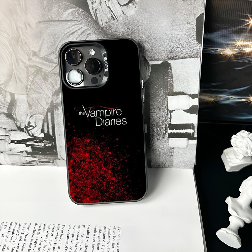 Чехол для телефона Дневники вампира Матовый Цветной Серебристый Для IPhone 16 17 15 14 13 12 11 Pro Max Plus XS X Ударопрочный Жесткий Чехол