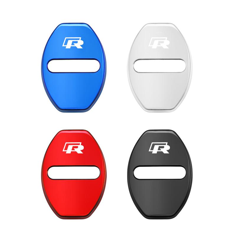 hijk1 Zinc Alloy Car Door Lock Buckle Cover Protective Covers For VW GTI Polo Golf Passat B8 CC ID.3 Arteon Tiguan Jetta T-ROC Touareg