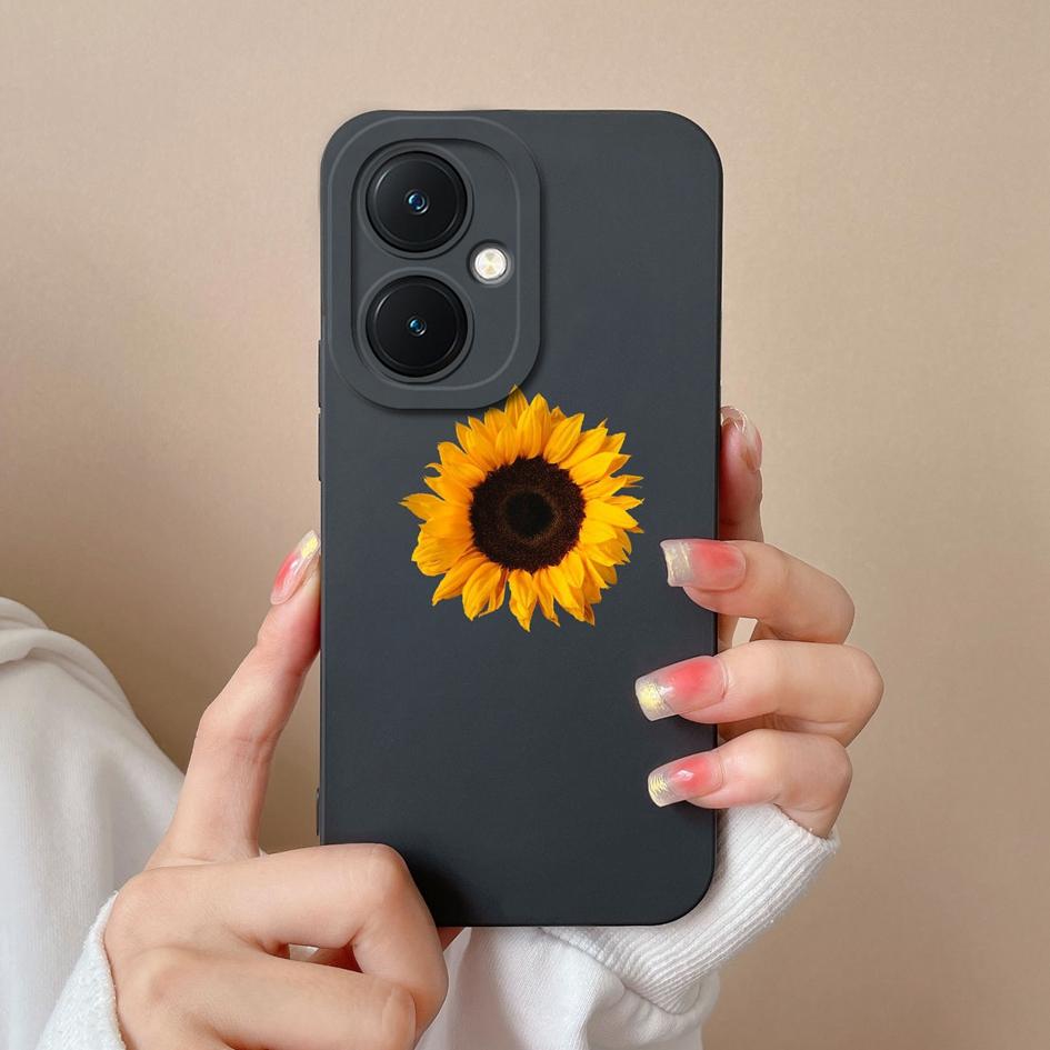 Задняя крышка для Vivo V29 Lite X90 Y78 + Y17S Y27 Y36 Pro Чехол Красивая бабочка Подсолнух Матовый Роскошный мягкий жидкий чехол для телефона высокого качества для Vivo Capas