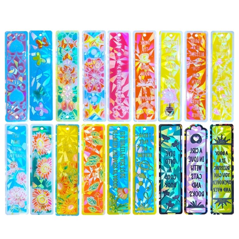 18 стилей закладка силиконовая форма литье ремесло подвеска смола эпоксидная DIY прямоугольная закладка форма для ювелирных изделий DIY вентиляторы