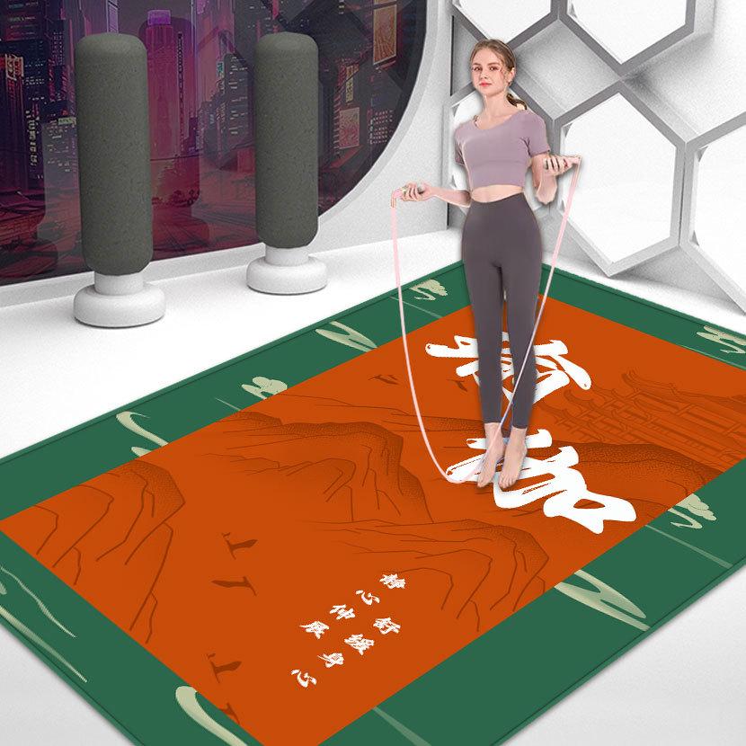 Звуконепроницаемый нескользящий амортизирующий коврик для прыжков со скакалкой, йоги и танцевального фитнеса