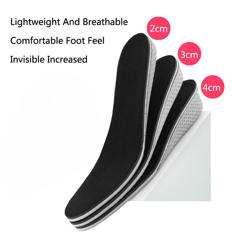 2-5 см стельки из пены с эффектом памяти для обуви для мужчин Шаблоны для увеличения роста Дышащие впитывающие пот стельки для ног Аксессуары для бега