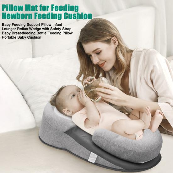 Подушка для кормления ребенка, детский шезлонг, клин для предотвращения рефлюкса с ремнем безопасности, подушка для кормления грудью ребенка, переносная детская подушка