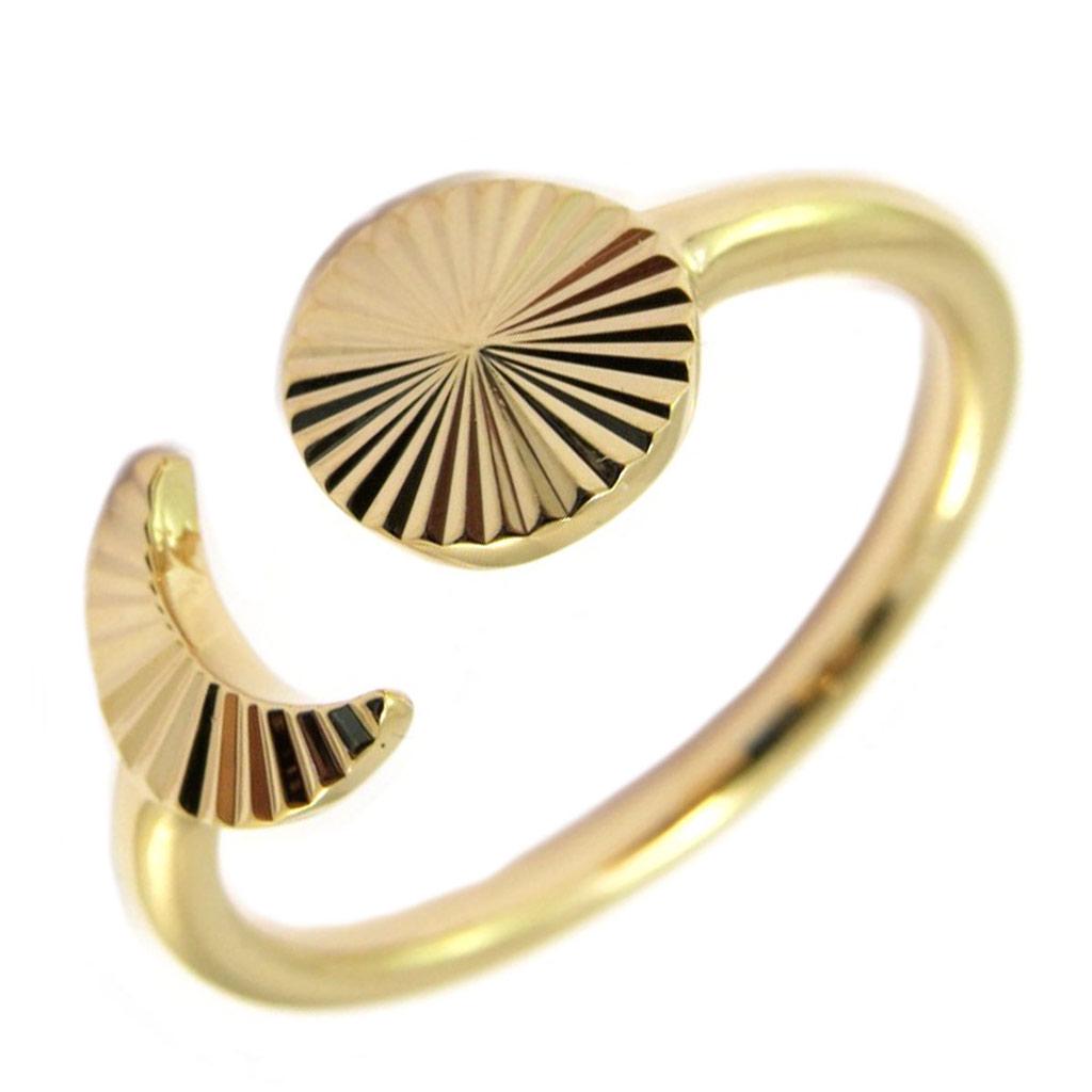 Gold Plated Ring 'Cleopatra' Gold (sun Half Moon)