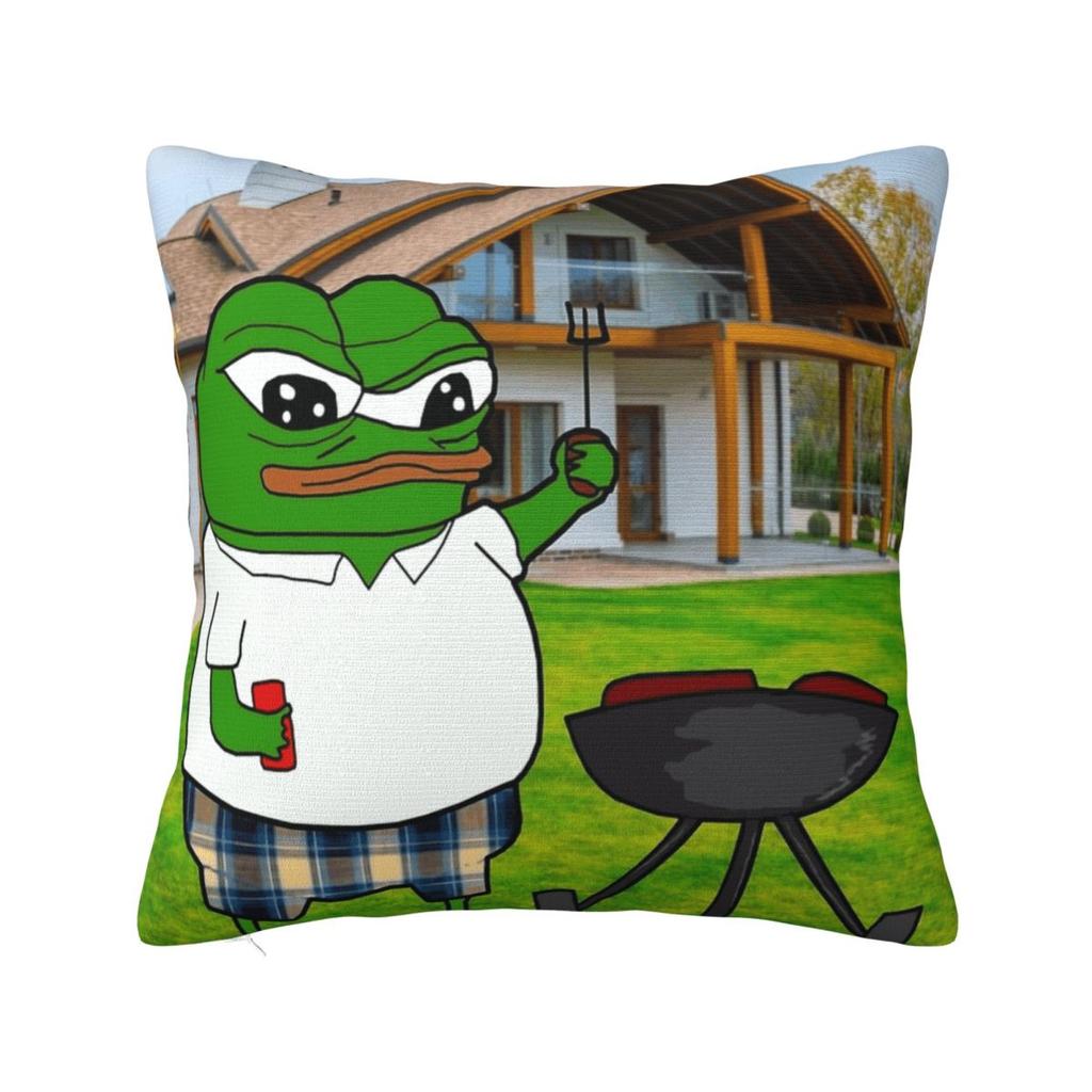 Fancy Pepes Frog Pillow Cover Polyester Pillow Case Cushion Cover Kawaii Design Pillowcases For Living Room Chair