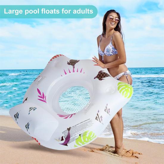 Надувной надувной матрас для бассейна с подголовником. U-образное кресло для плавания с подсветкой, меняющей цвет. Двойной подлокотник и подстаканник. Водный диван с принтом.