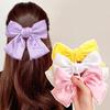 Женские элегантные заколки для волос с бантами из атласной ленты, однотонные заколки-банты для девочек, корейские заколки для волос в виде фей, головные уборы для вечеринок, аксессуары для волос