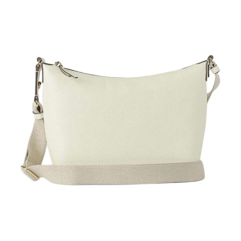 TORY BURCH Thea solid color design pebbled leather crossbody bag women's white 177324-104
