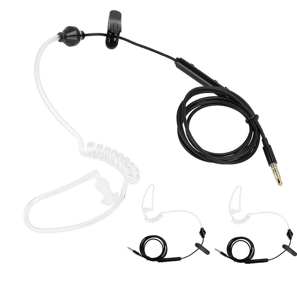 3 комплекта HRT-1 Мобильная телефонная гарнитура с воздушной трубкой и микрофоном, штекер 3,5 мм, проводные наушники, черный