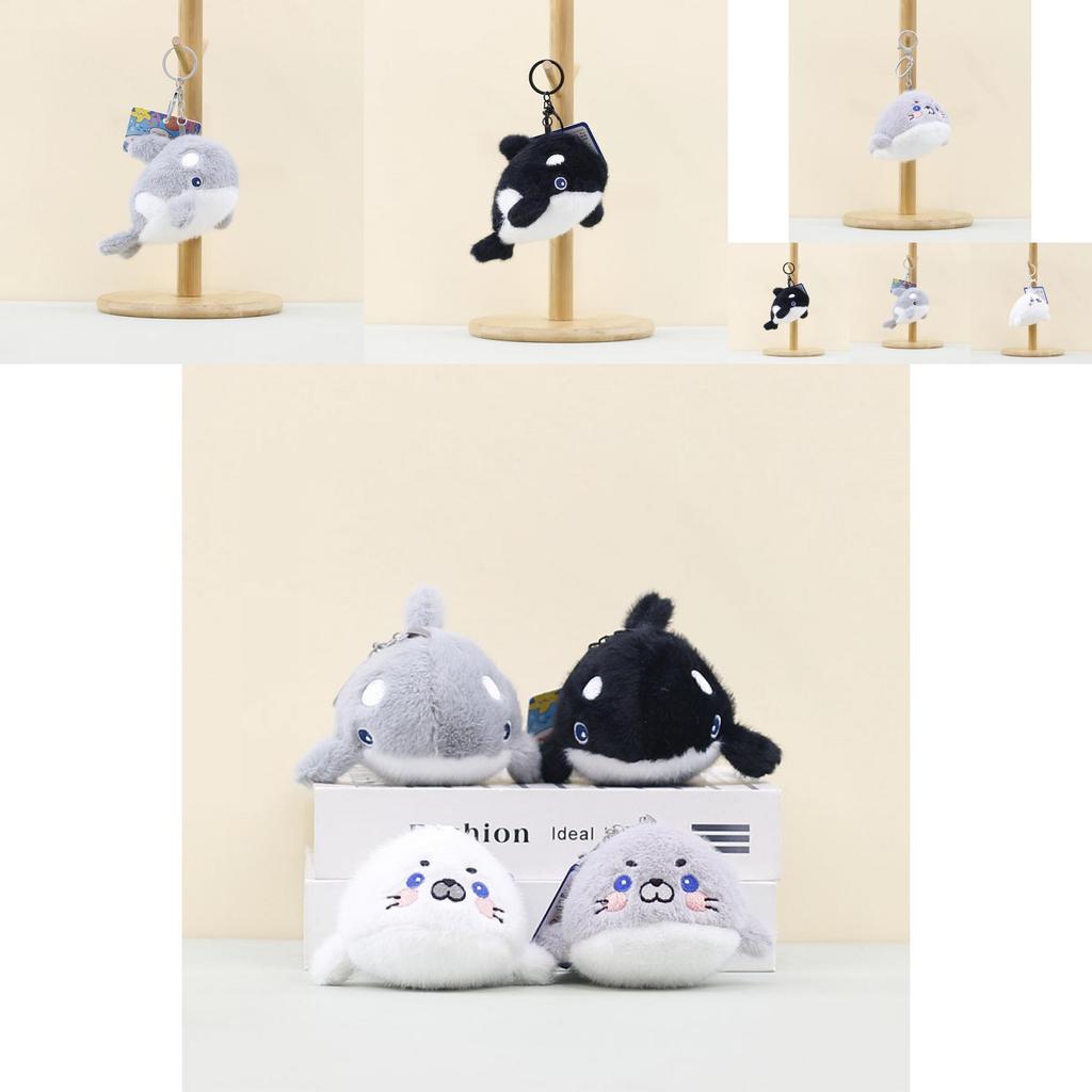Очаровательные плюшевые брелоки в виде кита и тюленя, мягкие игрушки-животные