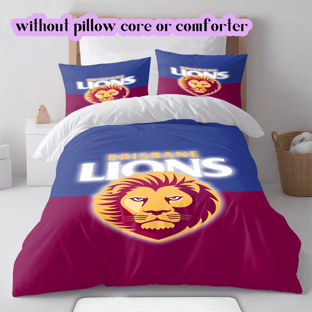 football Logo Pattern Bedding Quilt Set Quilt Cover Pillowcase Home Decoration Birthday Gift (1*duvet cover+ 2*pillowcase, without core)