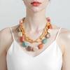 Тренд личности, европейский и американский креативный дизайн, геометрическая нить с лентой, многоцветное ожерелье с подвеской из бусин, универсальное ожерелье