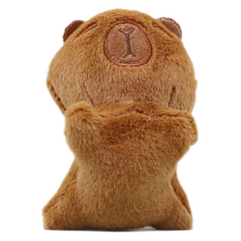 Cute Capybara Plush Toy Soft Short Velvet Animal Backpack Accessory For Kids
