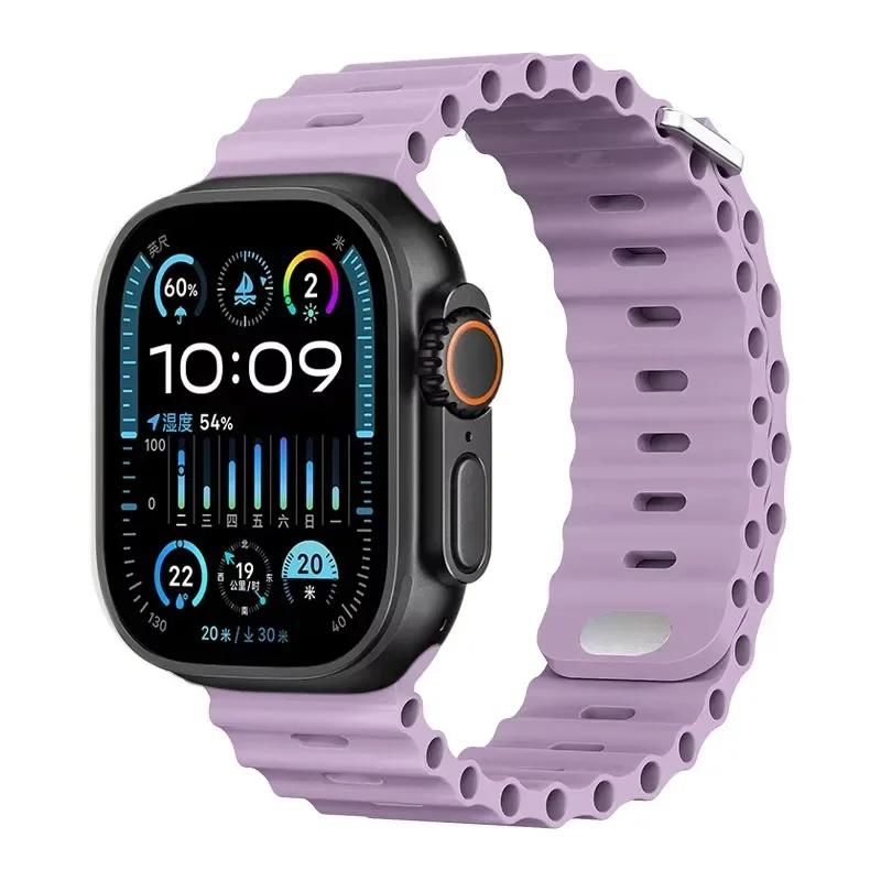 Силиконовый ремешок Ocean для Apple Watch Ultra 3/2 49 мм Серии 11/10 46 мм 42 мм 9 8 7 45 мм 41 мм Ремешок для часов iWatch 6 5 SE 44 40 мм