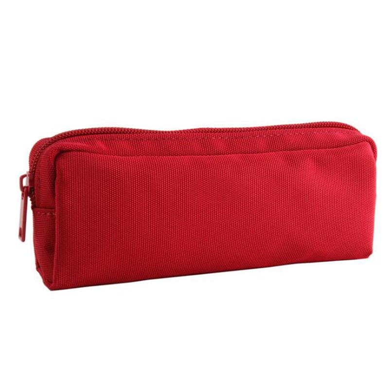 Office Black Canvas Pencil Case School PencilCase for Boys Girls Simple Candy Color Large-capacity Pencil Cases Stationery Cosmetic Bag