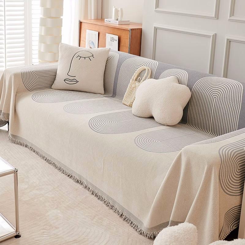 Скандинавское одеяло с кисточками, одиночное, полное, четырехсезонное, хлопковое, чехол для дивана, защита от пыли и царапин, защита от царапин, диванное одеяло, ковер