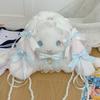 Sweet and cute doll plush small bag bow rabbit drawstring bucket bag soft cute girl messenger bag