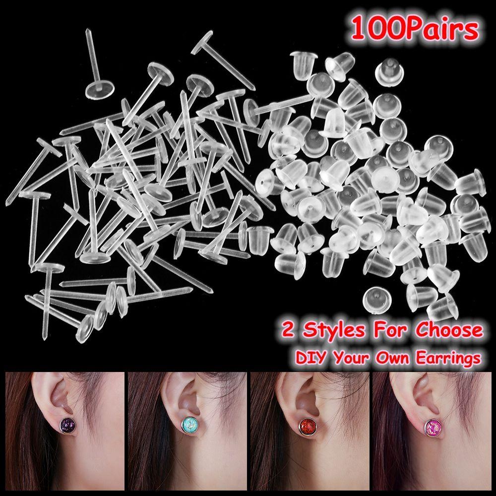 Earnuts Earrings Findings Fashion Jewelry Earring Back Stoppers Ear Post Nuts Plug Earring Rubber