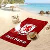 Middlesbrough FC Personalized Printed Beach Towel Soccer Logo Support Custom Name Text Absorbent Towel For Sport Travel Special Gift