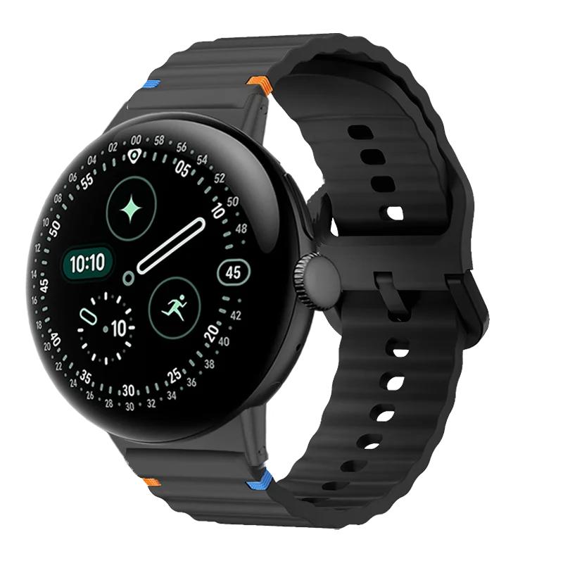 Спортивный сменный ремешок для Google Pixel Watch 4/3 41мм 45мм Аксессуары Волнистый силиконовый ремешок для Google Pixel Watch 2 1 Correa