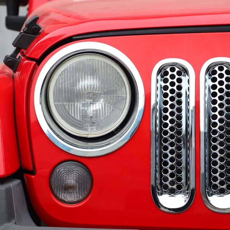 Декоративная крышка фар автомобиля из АБС-пластика, декоративные наклейки на решетку с сеткой для Jeep Wragnler JK 2007-2017, внешние аксессуары автомобиля