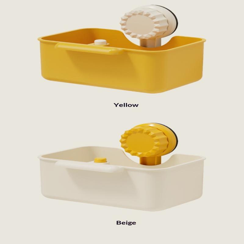 Sink Drain Strainer Basket Sink Washing Basin Anti Leak Filter Basin Suction Cup Rack One Click Press Type Grid Drain Storage